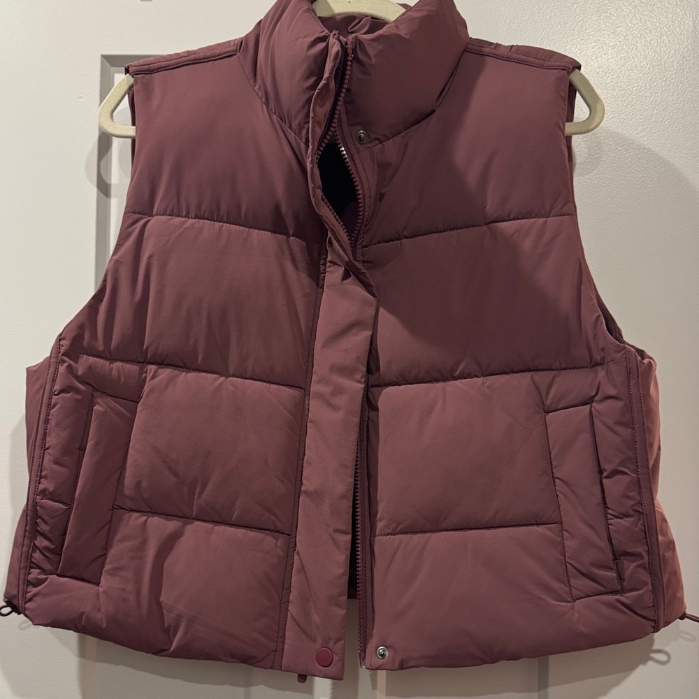 Women's FLX cropped Dusty Mauve Puffer Vest
